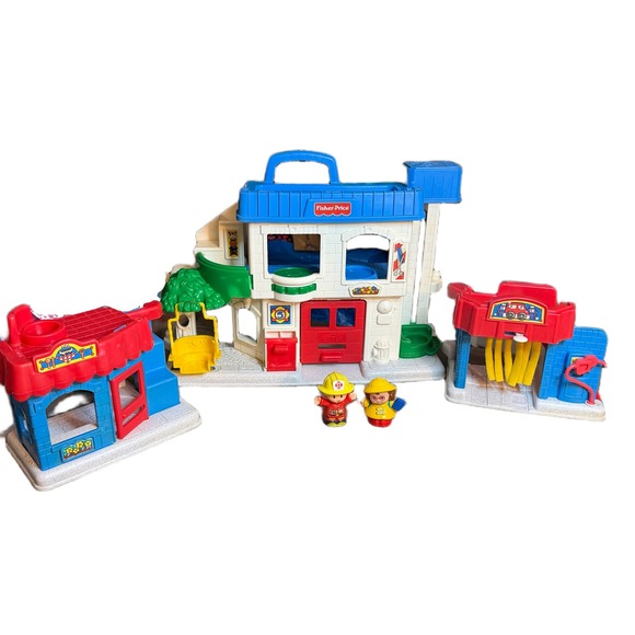 Fisher-Price Other - Fisher Price Little People Main Street Town Playset Restaurant Car Wash Figures